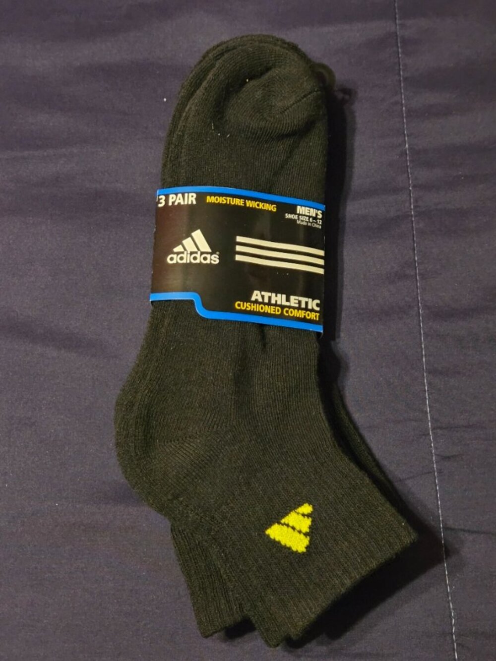 3 PACK ADIDAS ANKLE SOCKS MENS SHOE SIZE 6-12